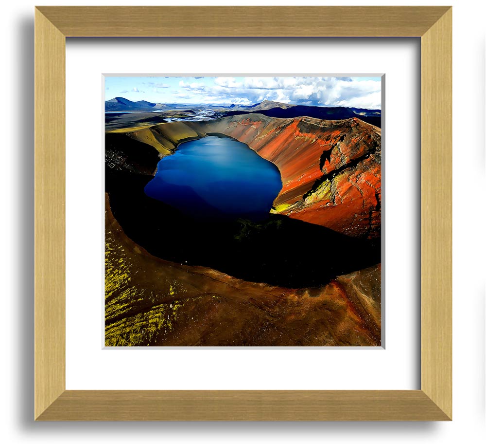 Arctic Volcanic Square Framed Print showcasing vibrant volcanic landscape art in a stylish frame.