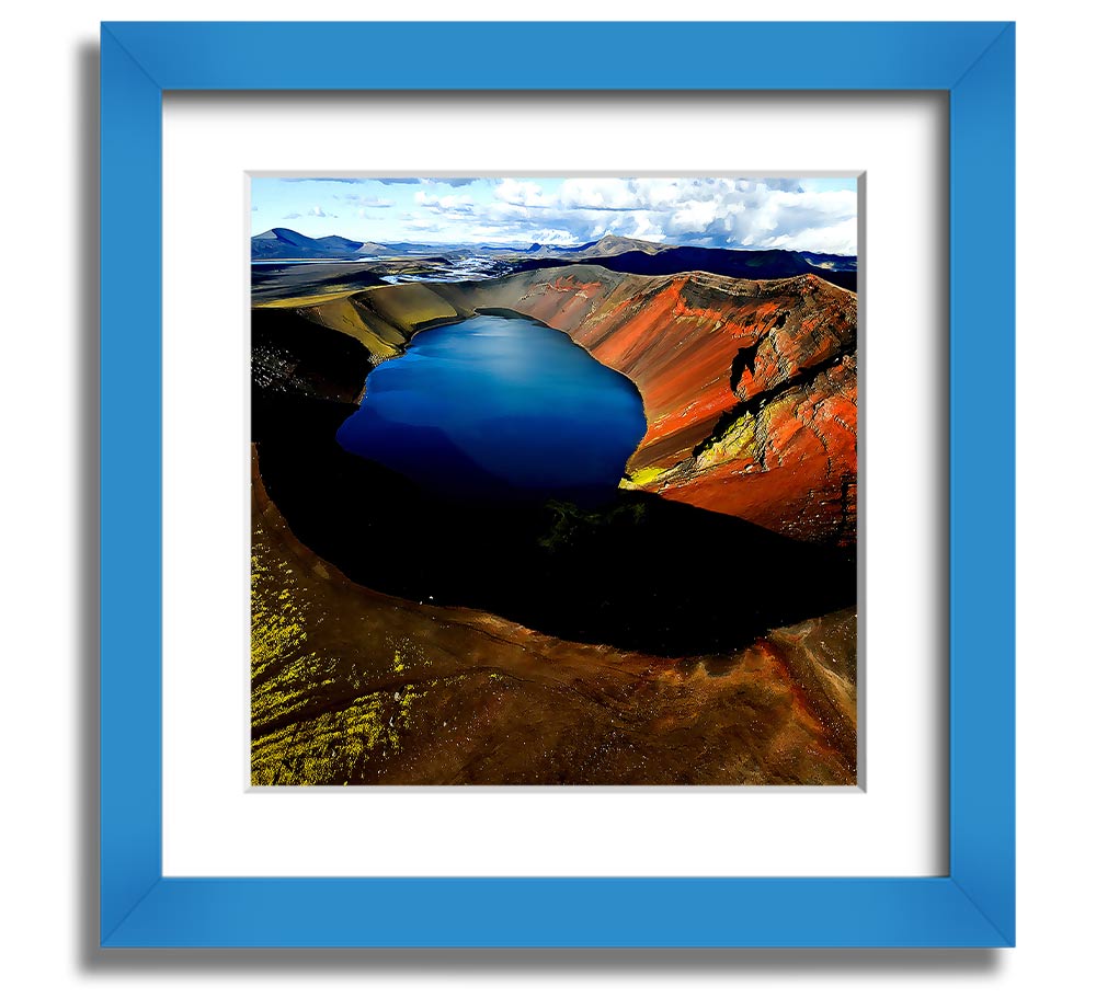 Arctic Volcanic Square Framed Print showcasing vibrant volcanic landscape art in a stylish frame.