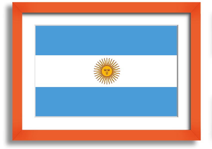 Argentina 1 framed print showcasing vibrant colors and intricate details, available in various frame colors.