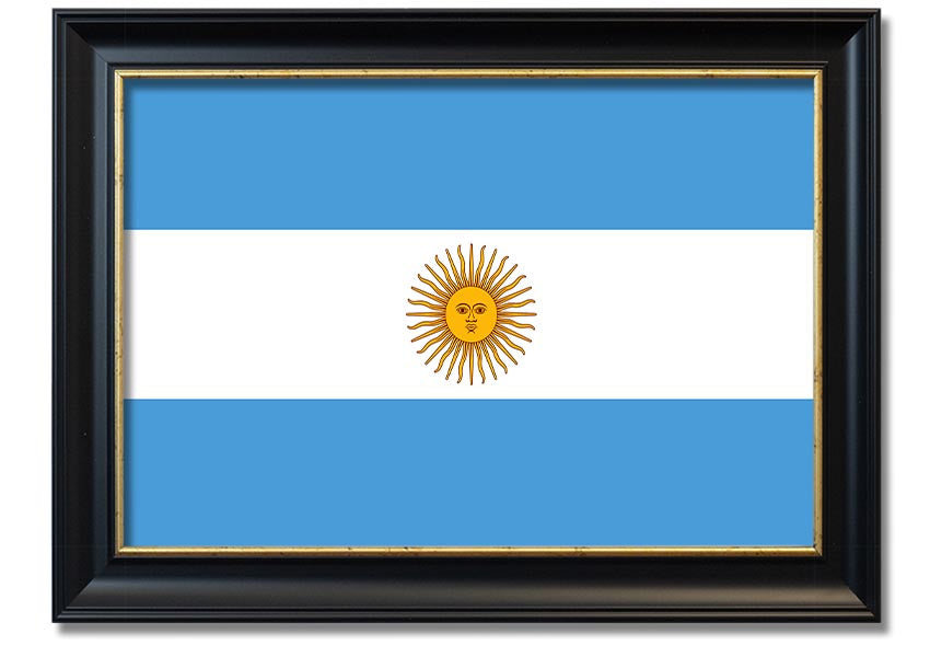 Argentina 1 framed print showcasing vibrant colors and intricate details, available in various frame colors.