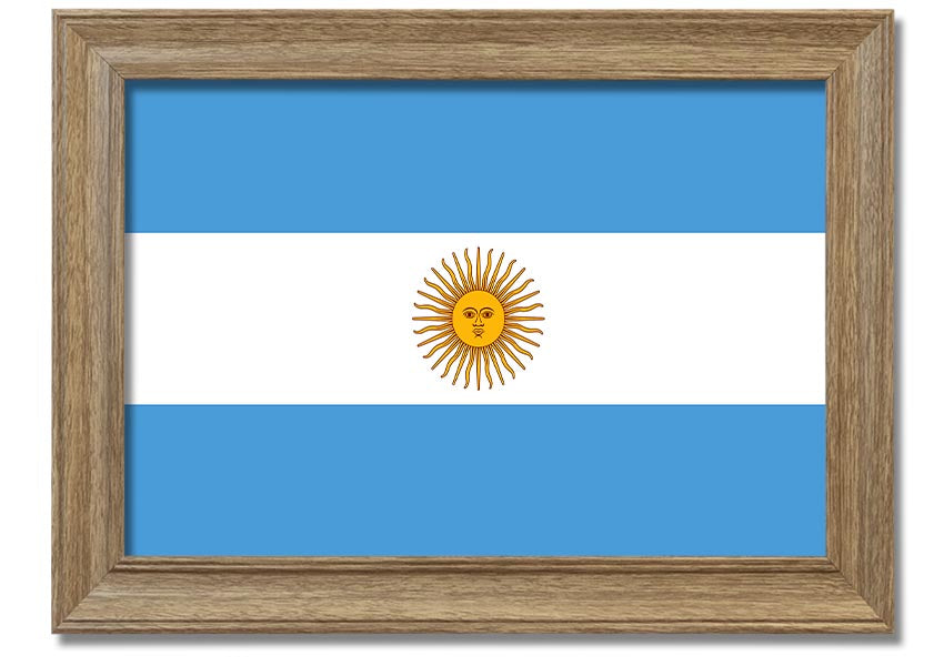 Argentina 1 framed print showcasing vibrant colors and intricate details, available in various frame colors.