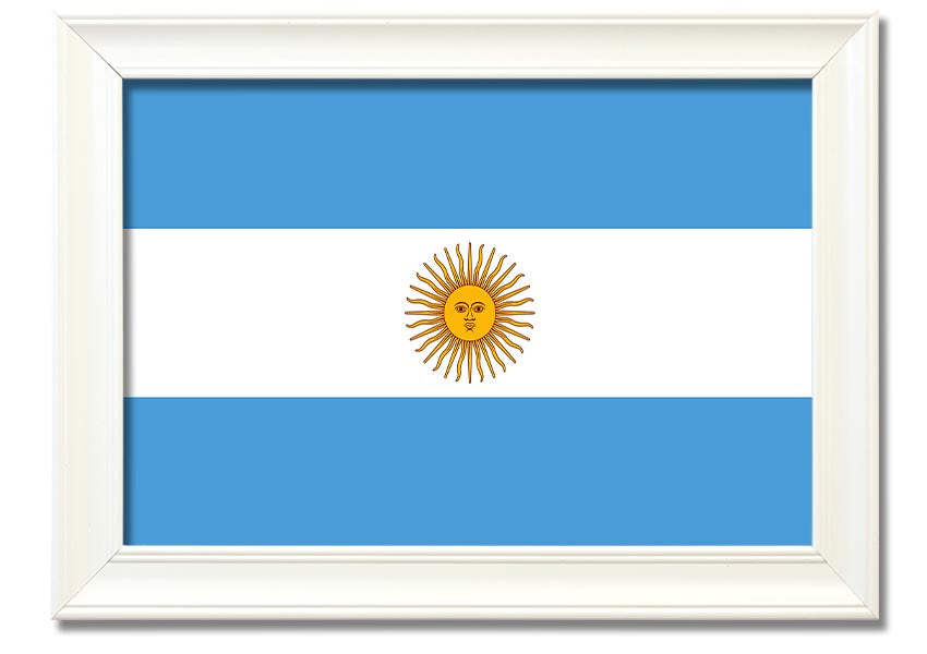 Argentina 1 framed print showcasing vibrant colors and intricate details, available in various frame colors.