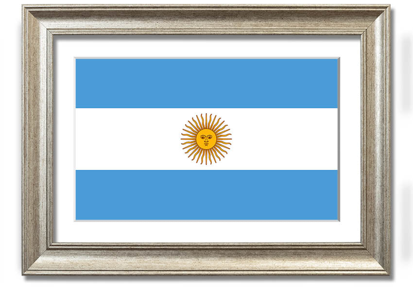 Argentina 1 framed print showcasing vibrant colors and intricate details, available in various frame colors.