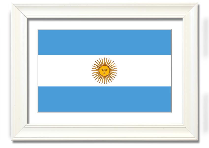 Argentina 1 framed print showcasing vibrant colors and intricate details, available in various frame colors.