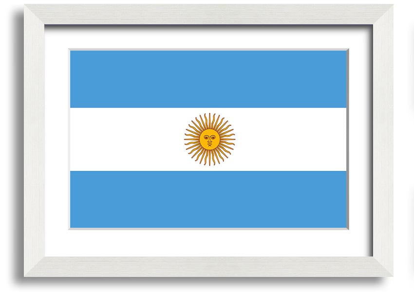 Argentina 1 framed print showcasing vibrant colors and intricate details, available in various frame colors.