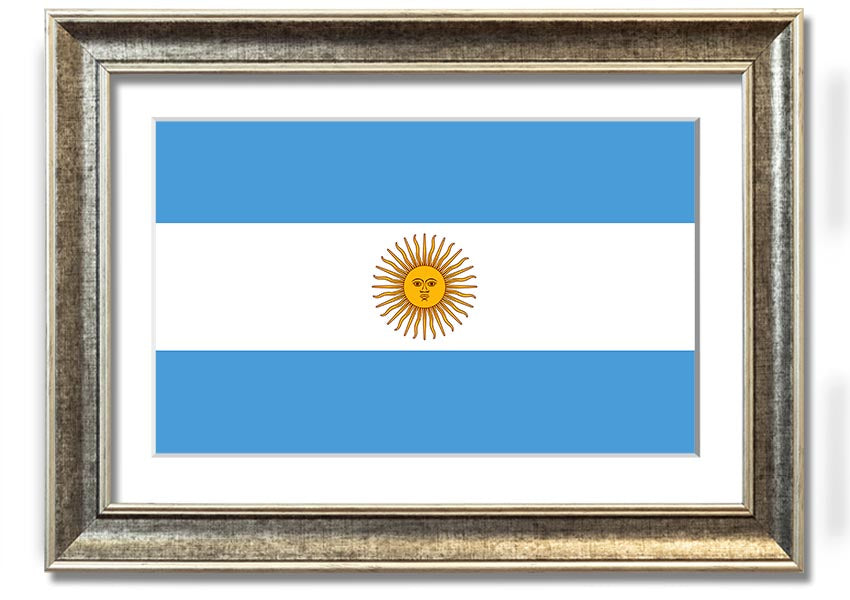 Argentina 1 framed print showcasing vibrant colors and intricate details, available in various frame colors.