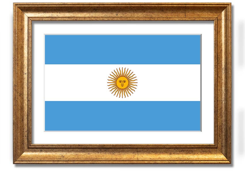 Argentina 1 framed print showcasing vibrant colors and intricate details, available in various frame colors.