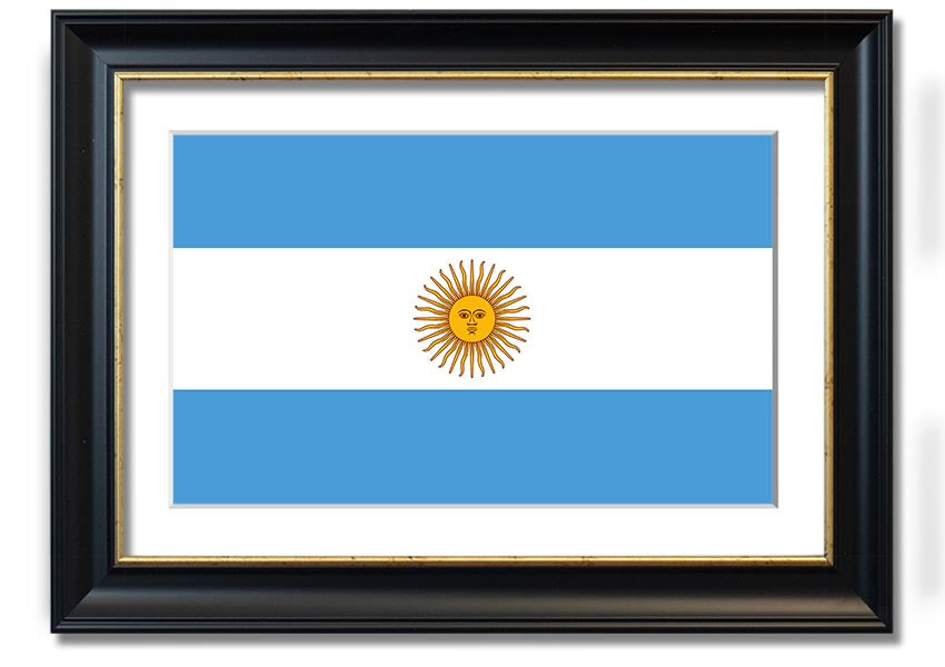 Argentina 1 framed print showcasing vibrant colors and intricate details, available in various frame colors.