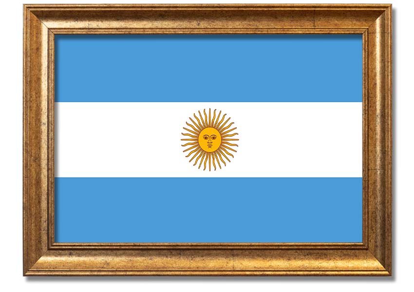 Argentina 1 framed print showcasing vibrant colors and intricate details, available in various frame colors.