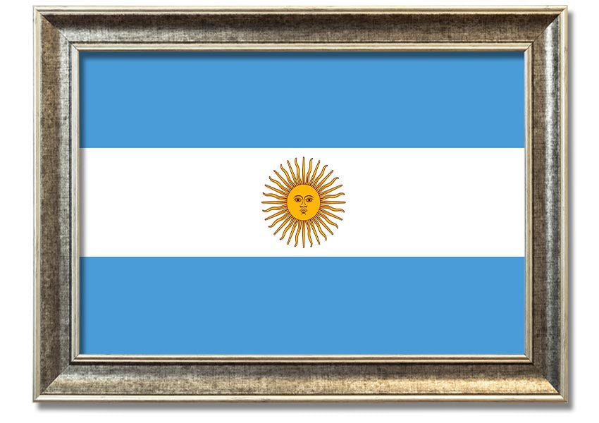 Argentina 1 framed print showcasing vibrant colors and intricate details, available in various frame colors.