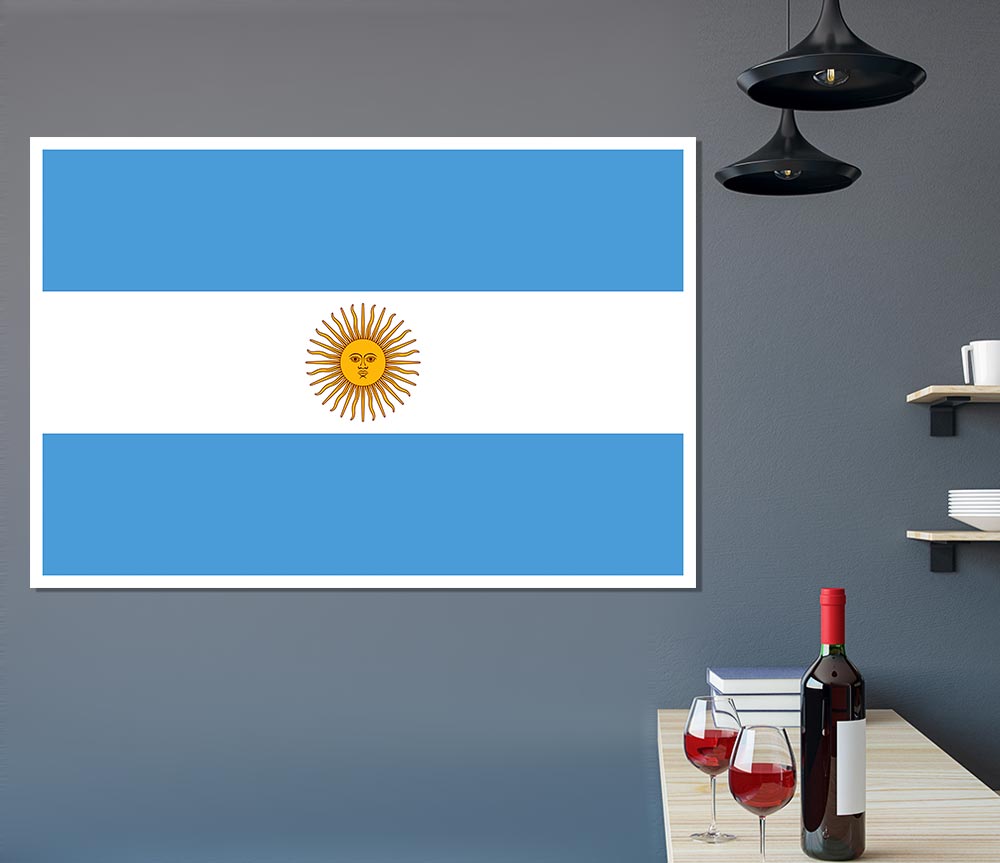 Argentina 1 poster printed on high-quality canvas, showcasing vibrant colors and intricate details, ready for display or framing.