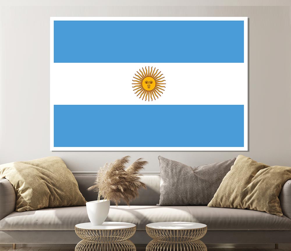 Argentina 1 poster printed on high-quality canvas, showcasing vibrant colors and intricate details, ready for display or framing.