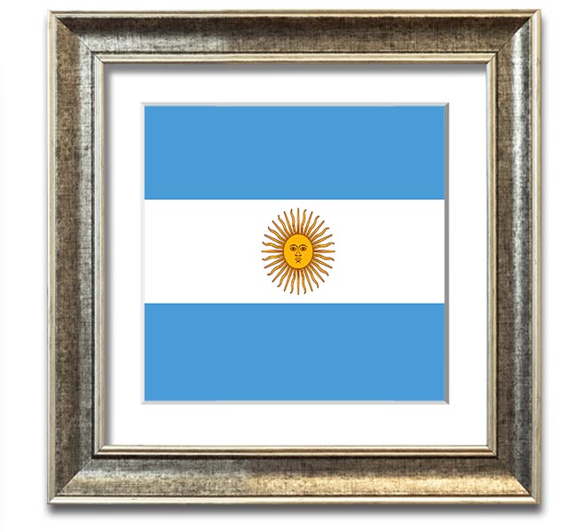 Argentina 1 Square Framed Print in multiple frame colours, showcasing elegant design and craftsmanship.