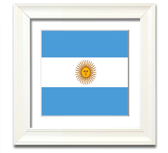 Argentina 1 Square Framed Print in multiple frame colours, showcasing elegant design and craftsmanship.