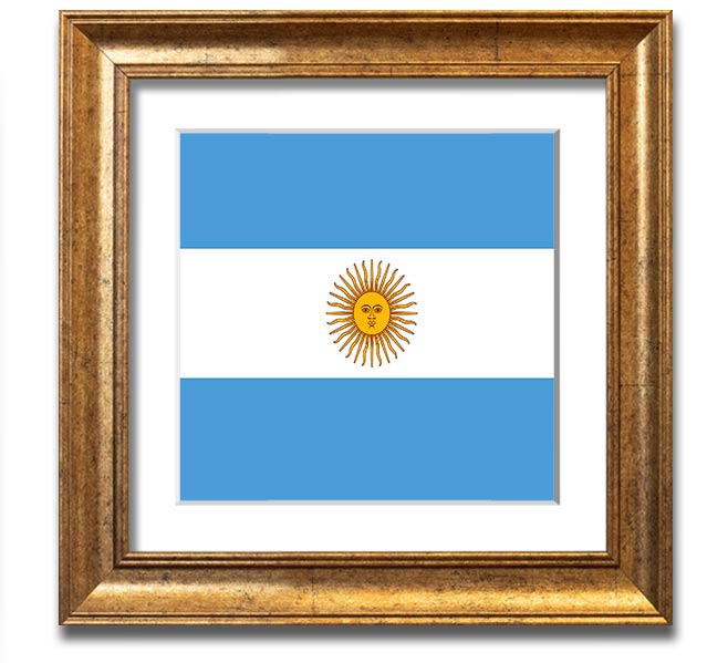 Argentina 1 Square Framed Print in multiple frame colours, showcasing elegant design and craftsmanship.