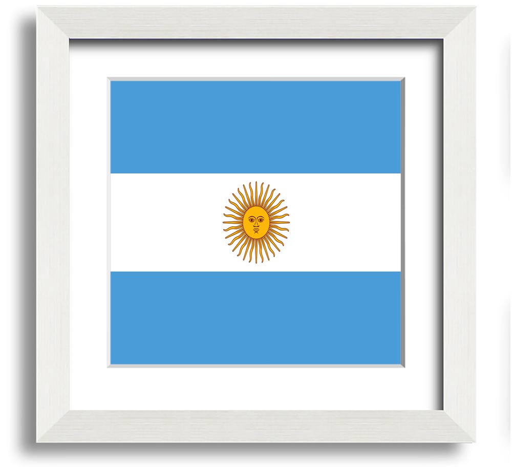 Argentina 1 Square Framed Print in multiple frame colours, showcasing elegant design and craftsmanship.