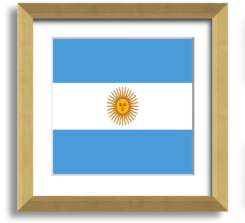 Argentina 1 Square Framed Print in multiple frame colours, showcasing elegant design and craftsmanship.