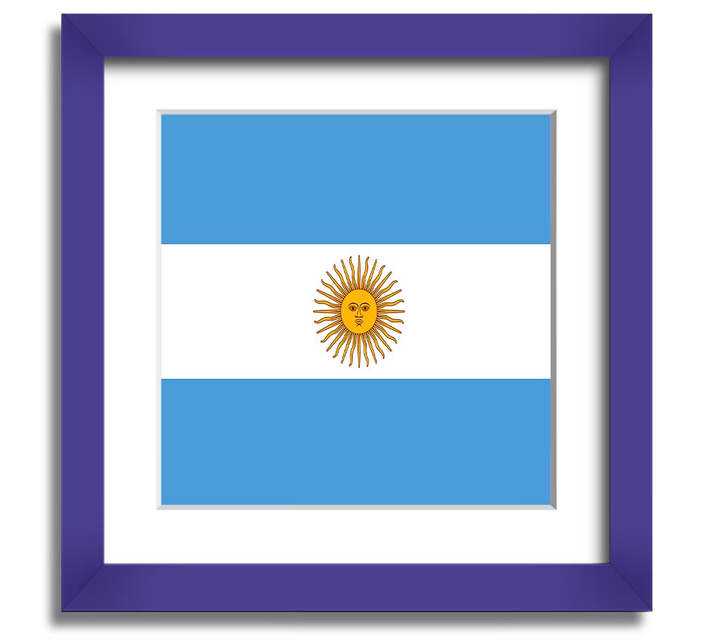 Argentina 1 Square Framed Print in multiple frame colours, showcasing elegant design and craftsmanship.