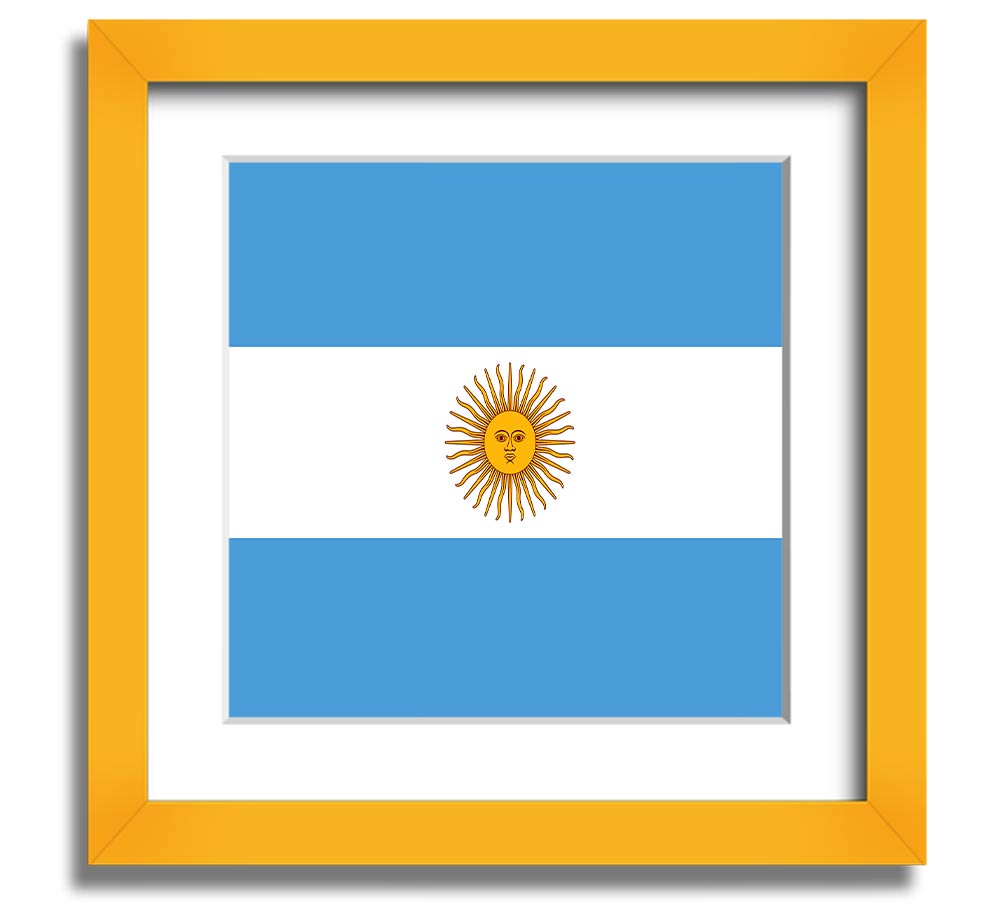 Argentina 1 Square Framed Print in multiple frame colours, showcasing elegant design and craftsmanship.