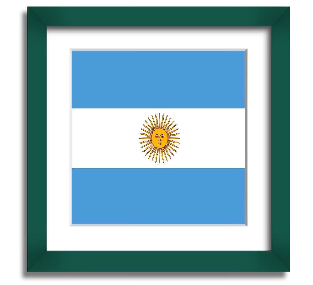 Argentina 1 Square Framed Print in multiple frame colours, showcasing elegant design and craftsmanship.