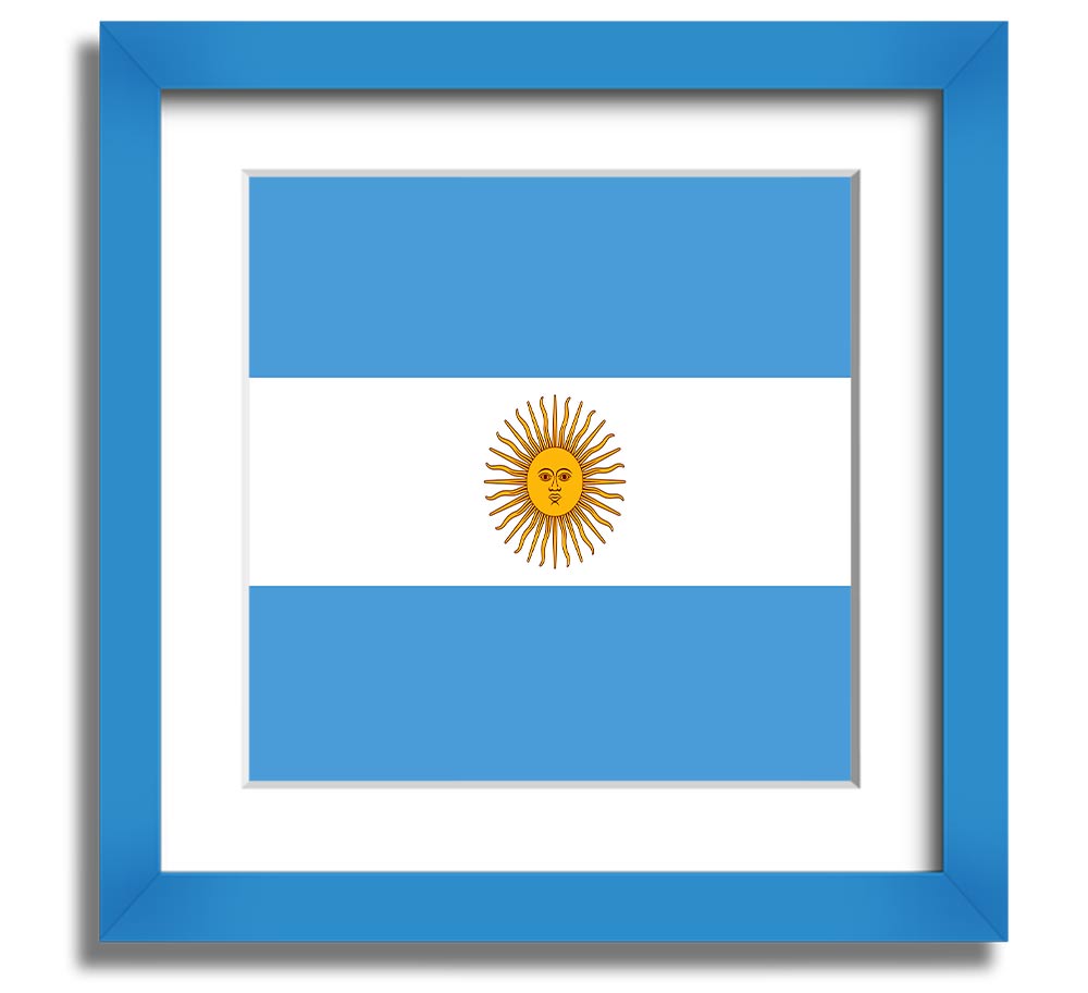 Argentina 1 Square Framed Print in multiple frame colours, showcasing elegant design and craftsmanship.