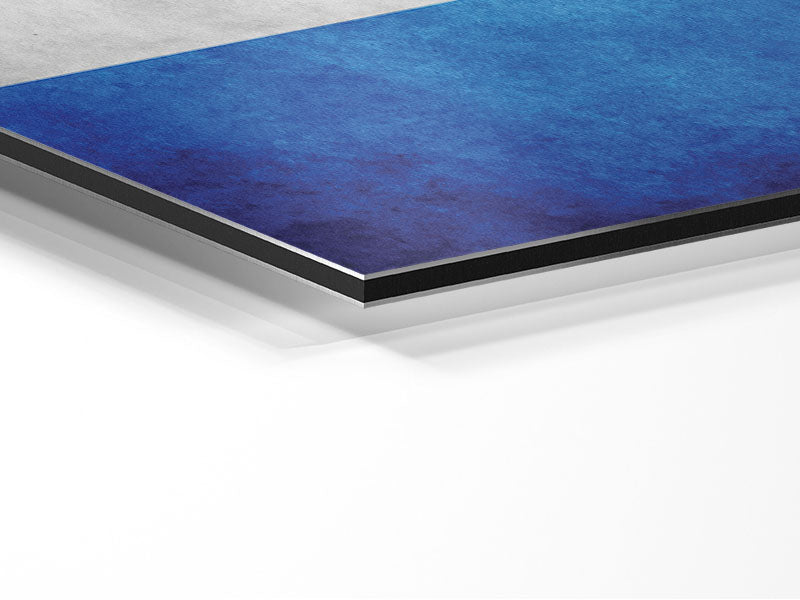 Vibrant Argentina flag printed on brushed aluminium dibond, showcasing modern art style.