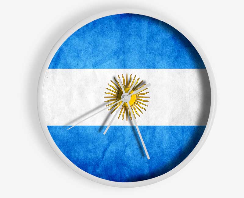 Vibrant Argentina flag with blue and white stripes and sun emblem, perfect for home decor and celebrations.