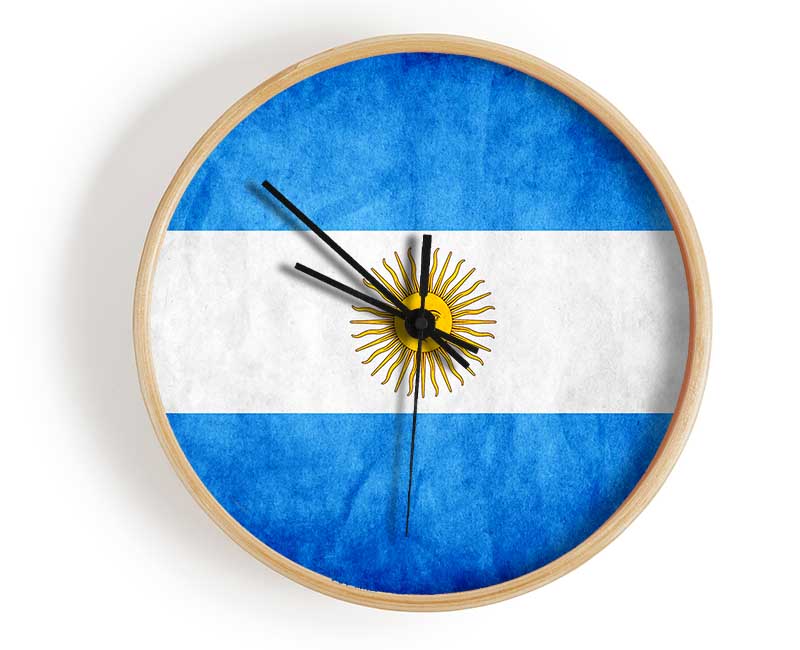 Vibrant Argentina flag with blue and white stripes and sun emblem, perfect for home decor and celebrations.