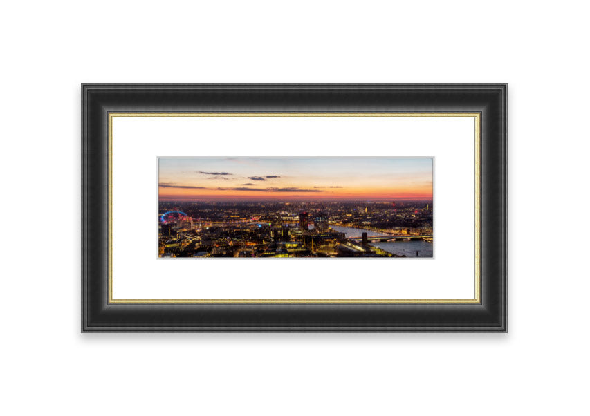 Ariel Twilight View framed print showcasing a serene Cornwall landscape at twilight, elegantly framed in a choice of colors.