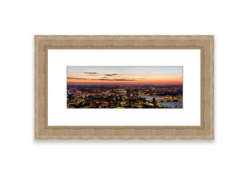 Ariel Twilight View framed print showcasing a serene Cornwall landscape at twilight, elegantly framed in a choice of colors.