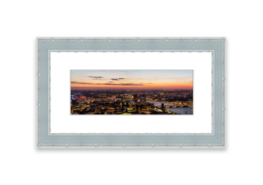 Ariel Twilight View framed print showcasing a serene Cornwall landscape at twilight, elegantly framed in a choice of colors.