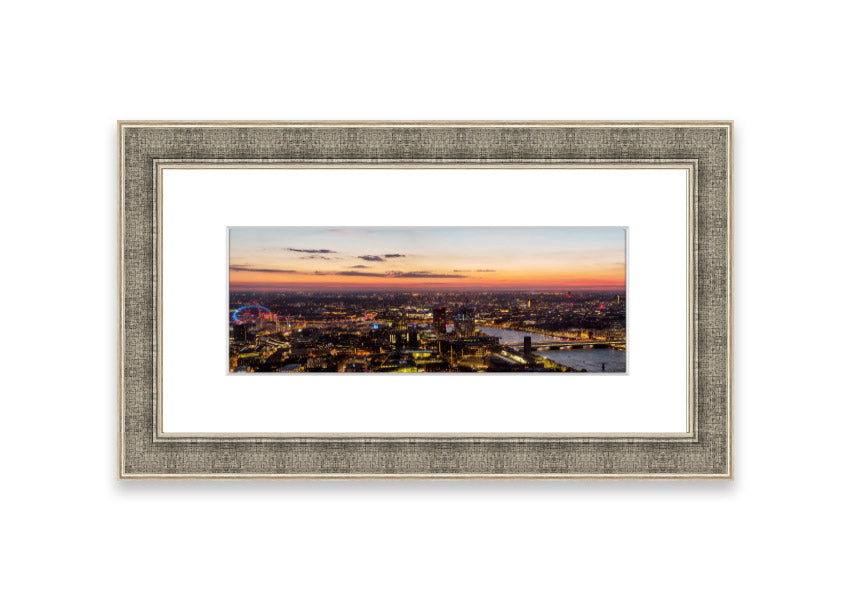 Ariel Twilight View framed print showcasing a serene Cornwall landscape at twilight, elegantly framed in a choice of colors.