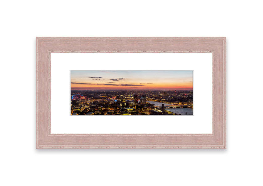 Ariel Twilight View framed print showcasing a serene Cornwall landscape at twilight, elegantly framed in a choice of colors.