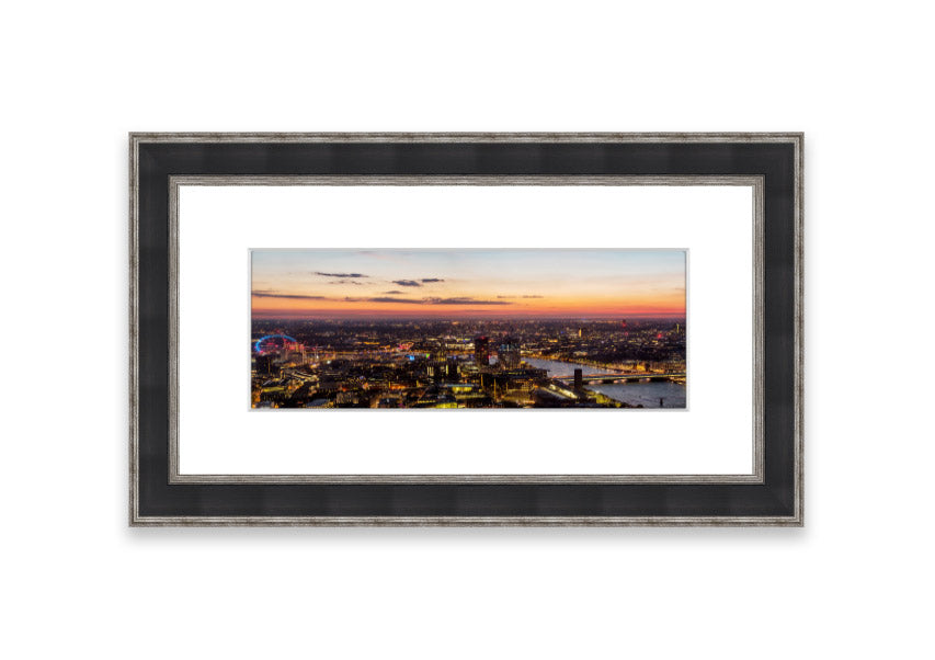 Ariel Twilight View framed print showcasing a serene Cornwall landscape at twilight, elegantly framed in a choice of colors.