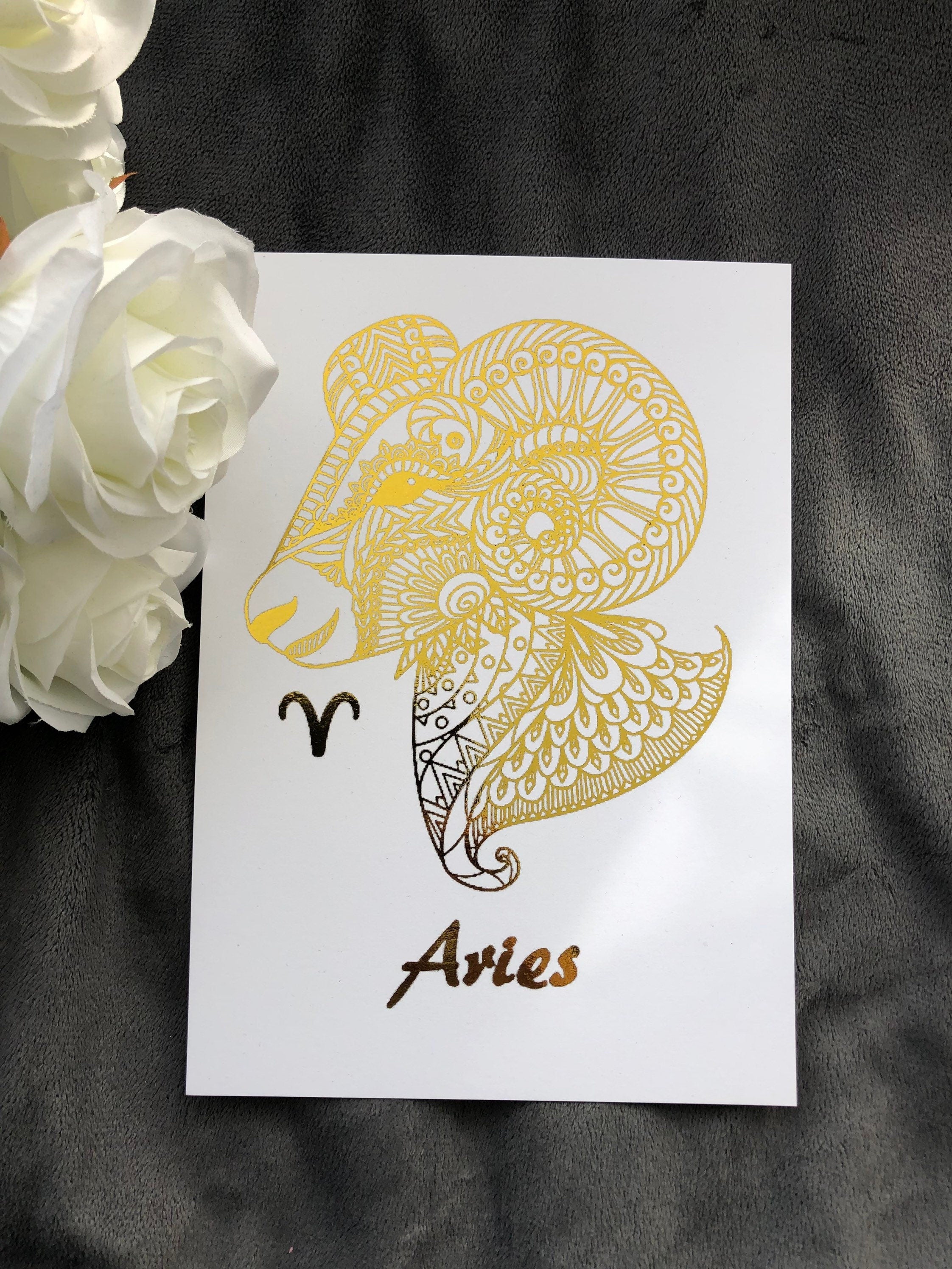 Aries Star Sign Foil Print featuring bold design and elegant foil accents, perfect for home decor.