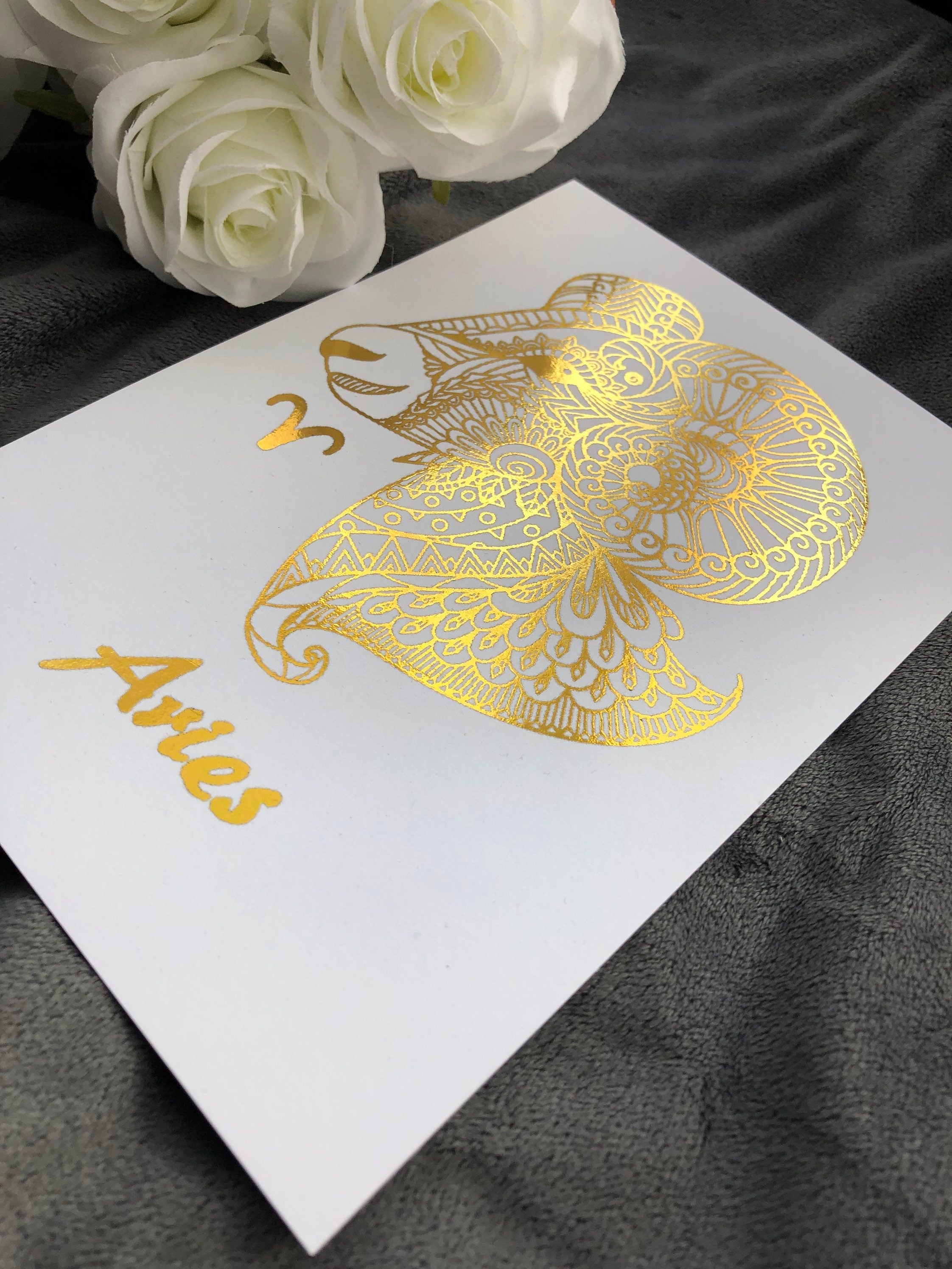 Aries Star Sign Foil Print featuring bold design and elegant foil accents, perfect for home decor.