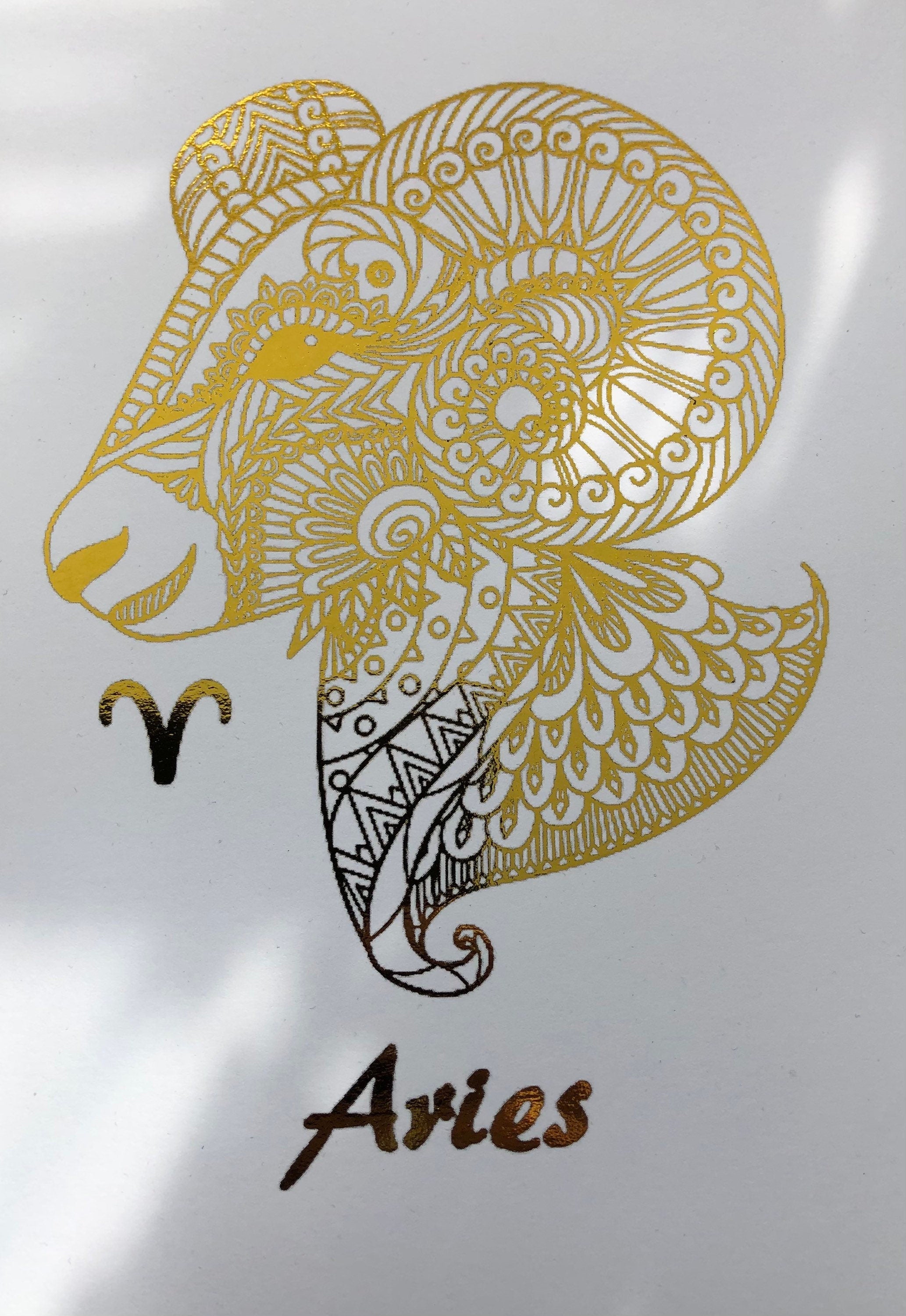 Aries Star Sign Foil Print featuring bold design and elegant foil accents, perfect for home decor.