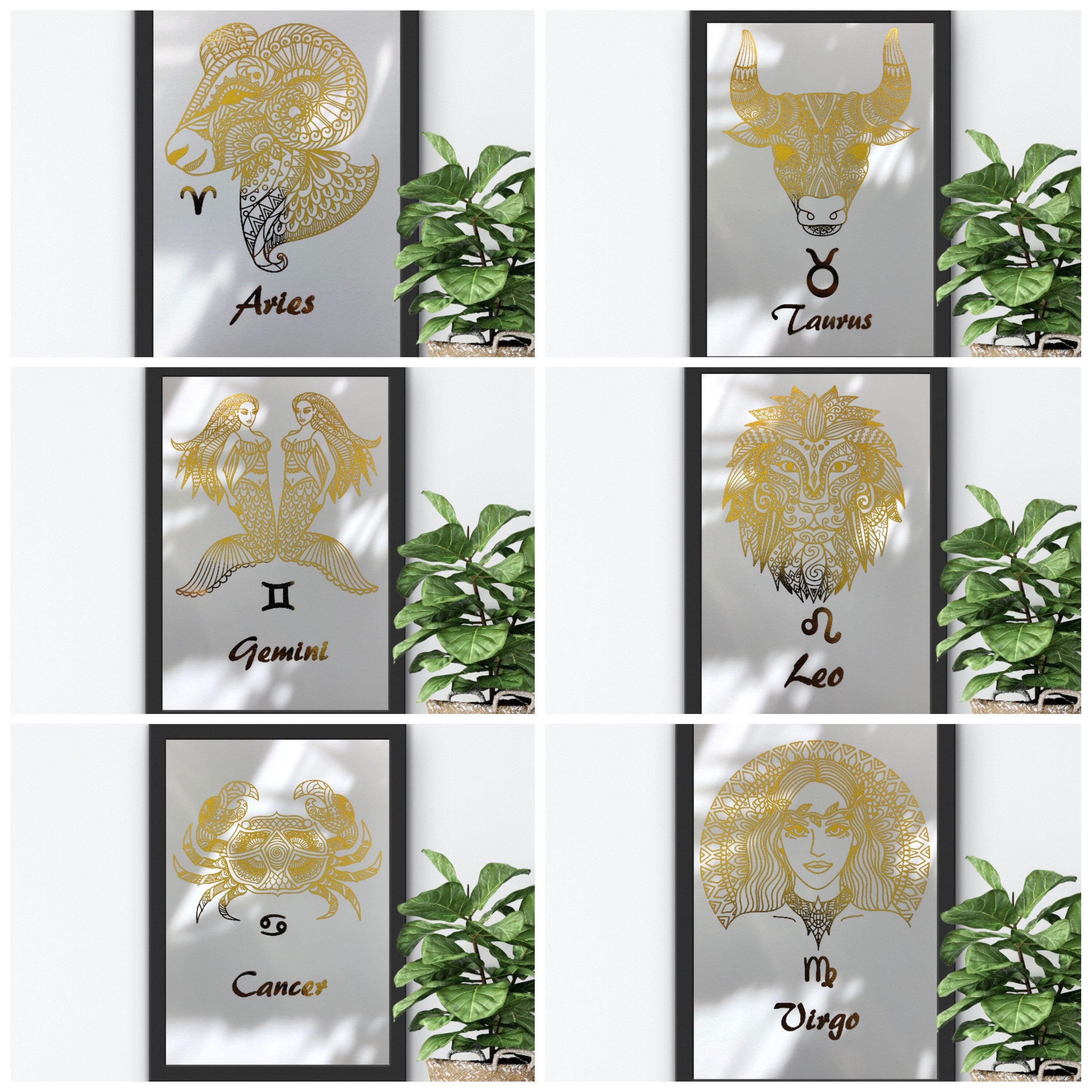 Aries Star Sign Foil Print featuring bold design and elegant foil accents, perfect for home decor.