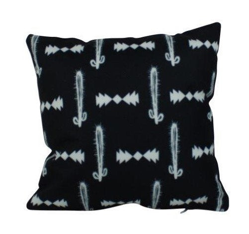 Arizona Pillow Cover featuring a hand-drawn cactus design, showcasing a blazing sun and Saguaro cactus, perfect for southwestern decor.