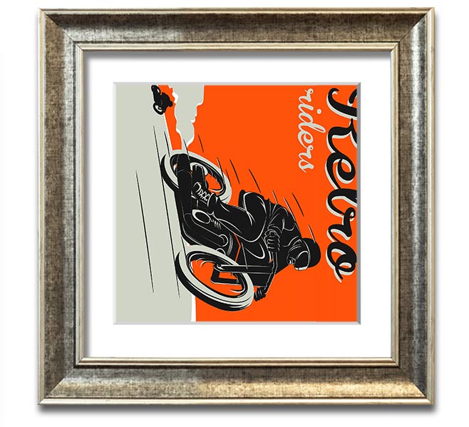 Arizona Riders Square Framed Print showcasing vibrant colors and a riding theme, elegantly framed and ready to hang.