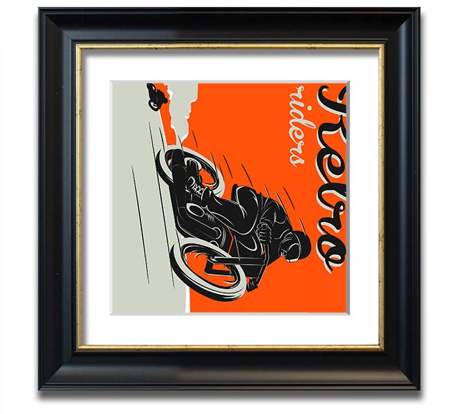 Arizona Riders Square Framed Print showcasing vibrant colors and a riding theme, elegantly framed and ready to hang.