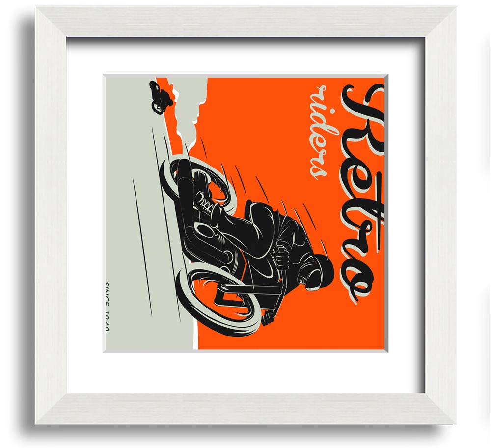 Arizona Riders Square Framed Print showcasing vibrant colors and a riding theme, elegantly framed and ready to hang.