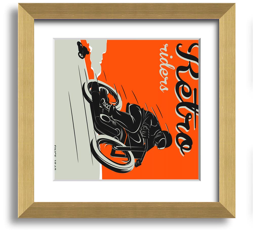 Arizona Riders Square Framed Print showcasing vibrant colors and a riding theme, elegantly framed and ready to hang.