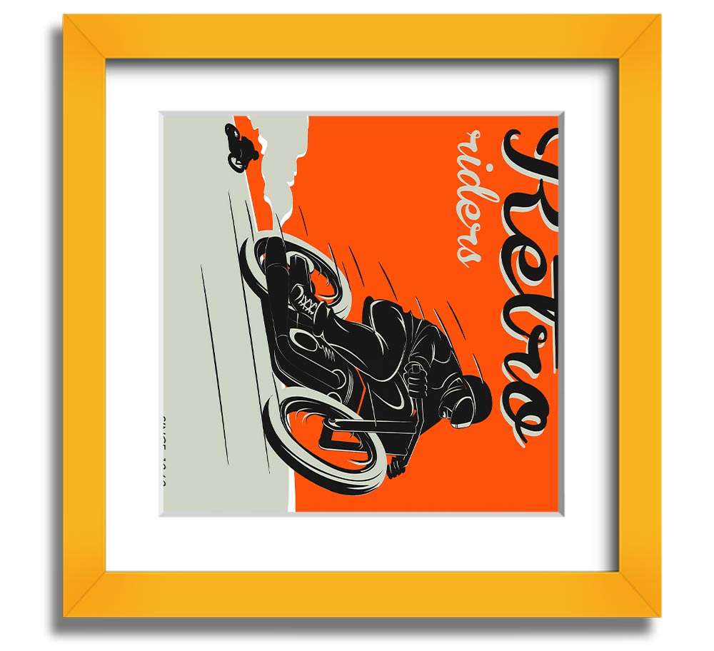 Arizona Riders Square Framed Print showcasing vibrant colors and a riding theme, elegantly framed and ready to hang.