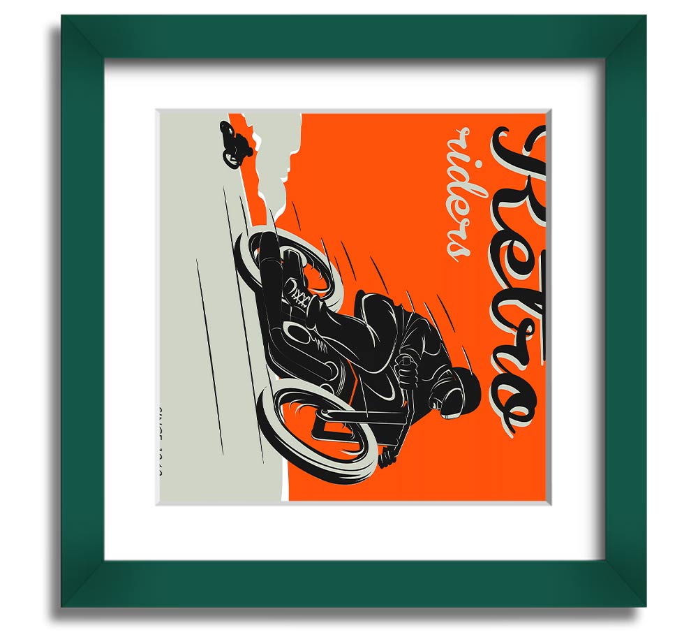 Arizona Riders Square Framed Print showcasing vibrant colors and a riding theme, elegantly framed and ready to hang.