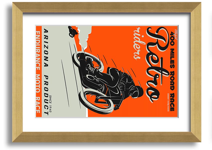 Arizona Riders framed print showcasing vibrant colors and intricate details, available in various frame colors.