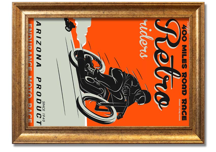 Arizona Riders framed print showcasing vibrant colors and intricate details, available in various frame colors.