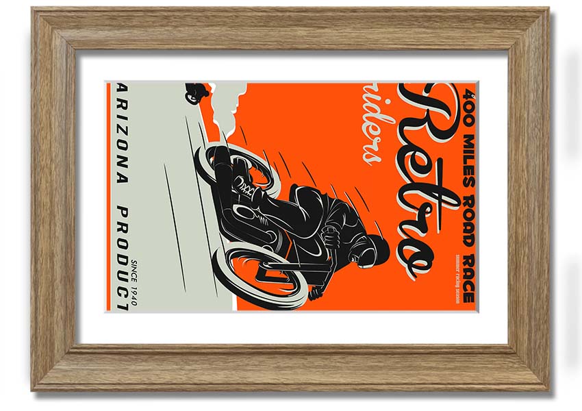 Arizona Riders framed print showcasing vibrant colors and intricate details, available in various frame colors.