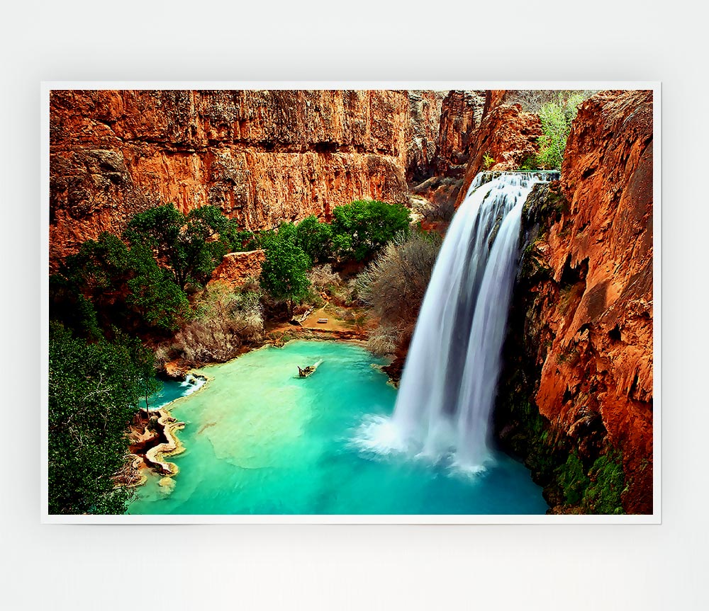 A beautiful canvas poster featuring Arizona Waterfalls, showcasing vibrant colors and stunning natural scenery.