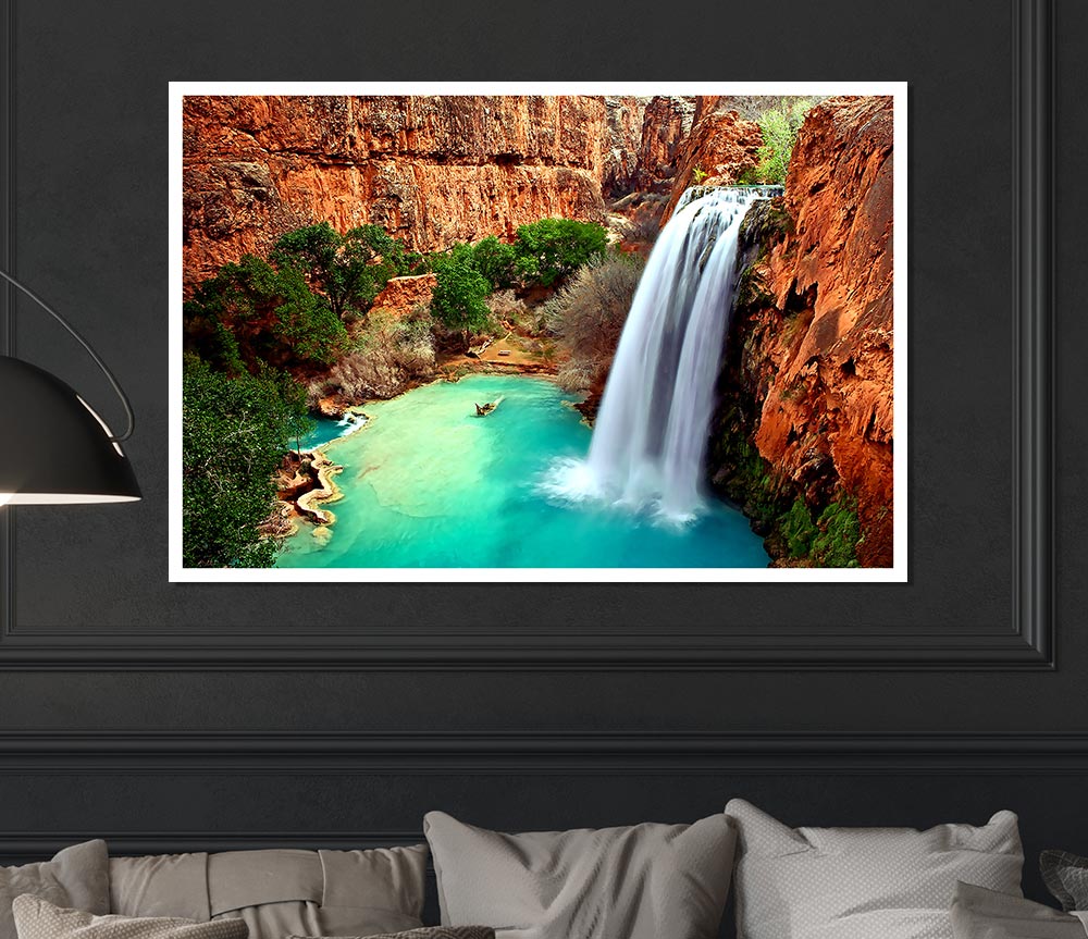 A beautiful canvas poster featuring Arizona Waterfalls, showcasing vibrant colors and stunning natural scenery.